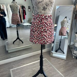 Leopard Print Skort – Front Wrap Style – Pink/Red/Black